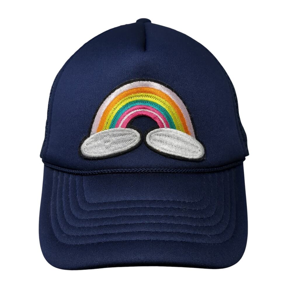 Rainbow Snapback Rope Trucker Hat Blue One Size Mesh Back Dalix Outdoor
